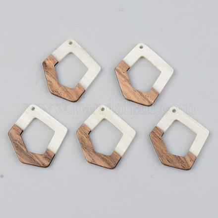 Подвески из непрозрачной смолы и ореха RESI-S389-004A-C04-1