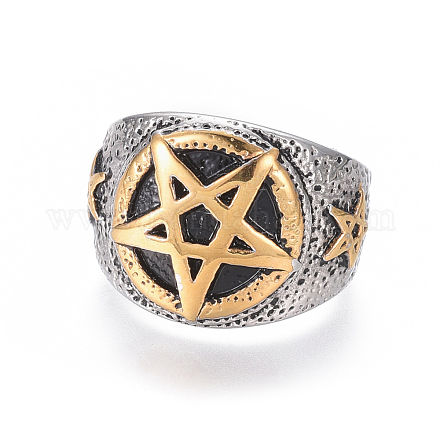 Кольца из нержавеющей стали 304 с широкими полосами RJEW-D073-02-ASG-1