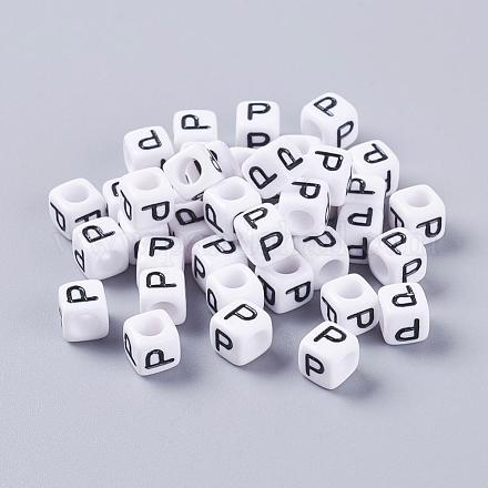 Акриловые бусины с горизонтальными отверстиями PL37C9308-P-1