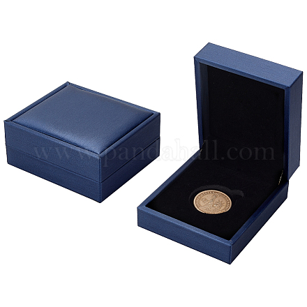 Прямоугольные ящики для хранения монет из искусственной кожи CON-WH0086-102B-02-1