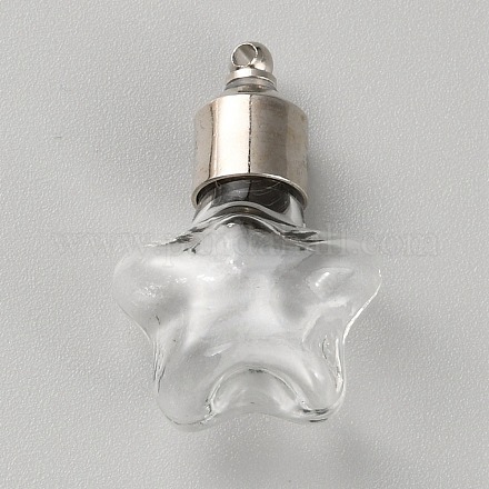 Прозрачные подвески стеклянные бутылки GLAA-WH0035-33A-1