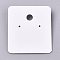 Plastic Jewelry Display Cards, for Hanging Earring Display, Rectangle, White, 45.5x40x4.5mm, Hole: 1.4mm and 6mm, 100sheets/bag