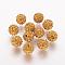 Polymer Clay Rhinestone Beads, Grade A, Round, Pave Disco Ball Beads, Topaz, 8x7.5mm, Hole: 1.5~1.8mm