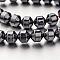 Non-magnetic Synthetic Hematite Bead Strands, Bicone, Original Color, 6x6mm, Hole: 1mm, about 61pcs/strand, 15.7 inch