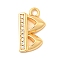 Brass Micro Pave Cubic Zirconia Charms, Nickel Free, Real 18K Gold Plated, Letter B, 14x8x3mm, Hole: 1.6mm