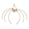 Brass Big Pendants, with CCB Plastic Beads, Nickel Free, Fireworks, Real 18K Gold Plated, 49~52mm, Hole: 1.8mm