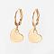 304 Stainless Steel Leverback Earrings, Hypoallergenic Earrings, Heart, Golden, 23mm, Pin: 1mm