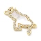 Brass Micro Pave Clear Cubic Zirconia & Natural White Shell Venezuela Map Connector Charms, Cadmium Free & Lead Free, Rack Plating, Long-Lasting Plated, Real 18K Gold Plated, 21.5x25x2mm, Hole: 1.2mm