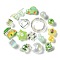 Mixed Style Acrylic Beads, Mixed Shape, Green, 12~36.5x13~40x6~16.5mm, Hole: 2~4mm, 157pcs/500g
