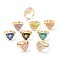 Brass Clear Cubic Zirconia Cuff Rings, Solitaire Rings, Long-Lasting Plated, with Enamel, Real 18K Gold  Plated, Triangle, Mixed Color, 3~13mm, Inner Diameter: 17.1mm