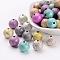 Spray Painted Acrylic Beads, Matte Style, Round, Mixed Color, Size: about 12mm  in diameter, hole: 2mm, about 580pcs/500g