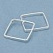 Brass Linking Rings, Long-Lasting Plated, Square, 925 Sterling Silver Plated, 10x10x1mm, Inner Diameter: 9x9 mm