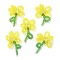 Handmade Glass Beaded Woven Cabochons, for DIY Jewelry Making Crafts, with Brass Finding, Flower, Yellow, 40~43x25~30x7~7.5mm