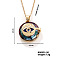 Vintage Sparkling Rhinestone Evil Eye Pendant Necklaces, Brass Cable Chain Necklaces for Women, Golden, 15.75 inch(400mm)
