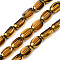 Electroplate Glass Beads Strands, Edge Plated, Oval, Goldenrod, 7x4.5x4mm, Hole: 0.8mm, about 50pcs/strand, 13.07~13.15 inch(33.2~33.4cm)
