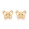 Brass Micro Pave Cubic Zirconia Charms, Butterfly, Real 18K Gold Plated, 12x14.5x3.5mm, Hole: 1.5mm