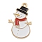 Christmas Theme Alloy Enamel Pendants, Light Gold, Lead Free & Cadmium Free, Snowman, 28x17x1.3mm, Hole: 1.8mm