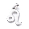 Non-Tarnish 304 Stainless Steel Pendants, Constellation/Zodiac Sign, Stainless Steel Color, Leo, 31x25x1.5mm, Hole: 10x4mm