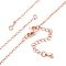 Brass Cable Chain Necklace Making, with 304 Stainless Steel Lobster Clasps, Lead Free & Cadmium Free, Long-Lasting Plated, Rack Plating, Rose Gold, 17.56 inch(44.6cm)