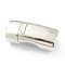 Tarnish Resistant 304 Stainless Steel Magnetic Clasps with Glue-in Ends, Rectangle, Stainless Steel Color, 27x13x9.5mm, Hole: 7x11mm