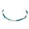 Natural Howlite & Apatite & Quartz Crystal Chip Beaded Necklaces, with 304 Stainless Steel End Chains, 14.57 inch(37cm)