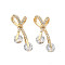 Brass Micro Pave Cubic Zirconia Pendants, Bowknot, Golden, 18.5x11x4mm, Hole: 4.5x2.5mm