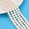 Natural Cultured Freshwater Pearl Beads Strands, Potato, Grade A+, White, 8~9mm, Hole: 0.7mm, about 54pcs/strand, 34.2cm