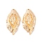 Brass Pendants, Cadmium Free & Nickel Free & Lead Free, Leaf, Real 18K Gold Plated, 23x11.5x3mm, Hole: 1mm