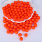 Round Silicone Focal Beads, Orange Red, 15mm, Hole: 2mm