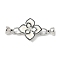 Brass Enamel Fold Over Clasps, Cadmium Free & Nickel Free & Lead Free, Flower, Platinum, 43mm