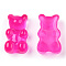 Translucent Resin Cabochons, Bear, Deep Pink, 17.5x10.5x7.5mm
