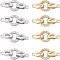 SUNNYCLUE 1 Box 8 Sets Fold Over Clasps Brass Cubic Zirconia Extender Clasp Closure End Caps Bracelet Extension Round Connector Clasps Crystal Rhinestone Necklace Extender for Jewelry Making Clasps