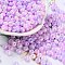 Glass Seed Beads, Opaque Colours Luster, Round, Violet, 5~5.5x3~3.5mm, Hole: 1.5~1.6mm, about 3488pcs/pound