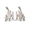 Non-Tarnish 201 Stainless Steel Pendants, Family Charms, Stainless Steel Color, 27x19.8x1.4mm, Hole: 6.5x3.3mm
