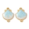 304 Stainless Steel Enamel Shell Shape Connector Charms, Ion Plating(IP), Real 18K Gold Plated, Light Cyan, 18x13.5x3mm, Hole: 1.2mm