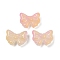 Transparent Glass Beads, Bowknot, Baking Paint, BurlyWood, 13x17.5x8.5mm, Hole: 1mm