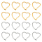 UNICRAFTALE 40Pcs 2 Colors 14.5mm Long 304 Stainless Steel Linking Rings Heart Ring Charm Linking Hollow Ring Links Metal Frames Connectors Pendant Links for Jewelry Making