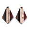 Transparent Resin & Walnut Wood Pendants, with Golden Foil, Rhombus Charm, Gold, 33x20x2~3mm, Hole: 2mm