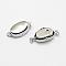 Brass Box Clasps, Cadmium Free & Nickel Free & Lead Free, Real Platinum Plated, Oval, 20x9x6mm, Hole: 2mm
