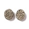 Electroplate Natural Druzy Agate Cabochons, Imitation Pyrite, Oval, 12x10x5~6mm