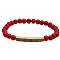 6MM Synthetic Turquoise Beaded Bracelets, Tube Brass Micro Pave Cubic Zirconia Stretch Bracelets