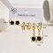 Stainless Steel Earring Sets, Star & Flower, Golden, 21~10x15mm
