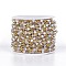 Handmade Glass Beaded Chains, Unwelded, with Brass Findings, with Spool, Faceted, Rondelle, Light Grey, Raw(Unplated), 4x3mm, about 32.8 Feet(10m)/roll