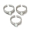 Synthetic Opal Adjustable Rings, with Platinum Brass Findings, Long-Lasting Plated, Jewely for Women, Rectangle, 5.2mm, Inner Diameter: Adjustable