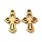 Ion Plating(IP) 304 Stainless Steel Charms, Laser Cut, Religion Cross Charms, Golden, 12.5x8x1.5mm, Hole: 1.4mm