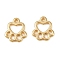 Brass Charms, Paw Print, Long-Lasting Plated, Nickel Free, Real 18K Gold Plated, 8.5x7.5x1mm, Hole: 0.8mm