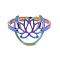 Ion Plating(IP) 304 Stainless Steel Hollow Lotus Adjustable Ring for Women, Rainbow Color, US Size 6(16.5mm)