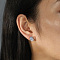 925 Sterling Silver Micro Pave Clear Cubic Zirconia Oval Stud Earrings, Real 14K Gold Plated, 7x5mm