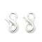 Brass Lobster Claw Clasps, Silver, 16x9.5x4.5mm, Hole: 4.5x3.5mm