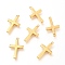 Brass Pendants, Cross, Real 18K Gold Plated, 18x11x2mm, Hole: 1mm